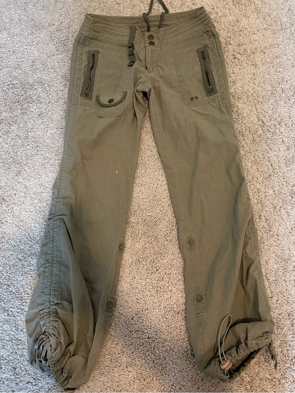 Olive Green Womens's Cargo Jogger Pants